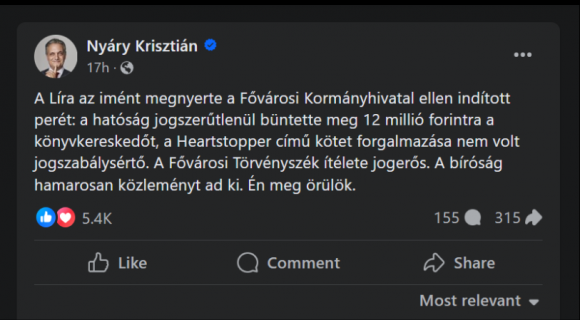 Perdöntő vesszőhiba – a Líra megnyerte a könyvfóliázás kapcsán indított perét